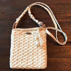 Straw crossbody handbag